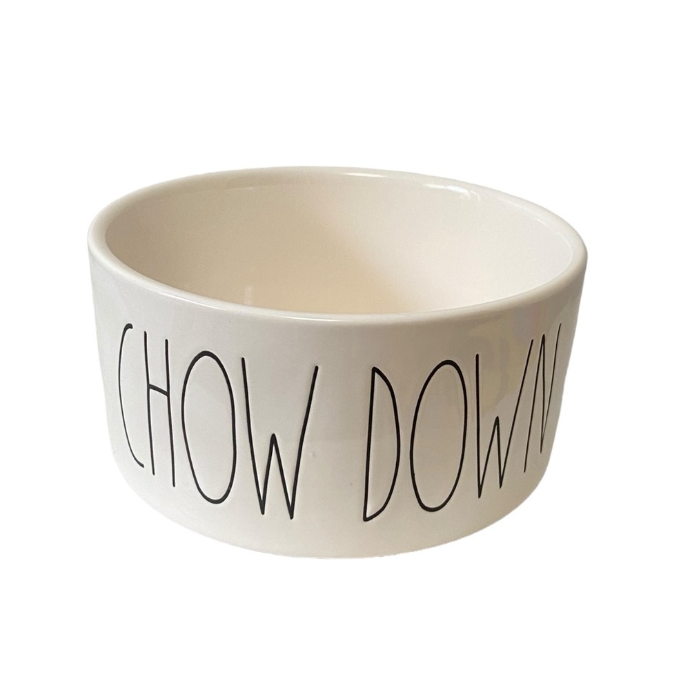 Rae‎ Dunn Chow Down Pet Bowl Dog Dish Ceramic Stoneware by Magenta